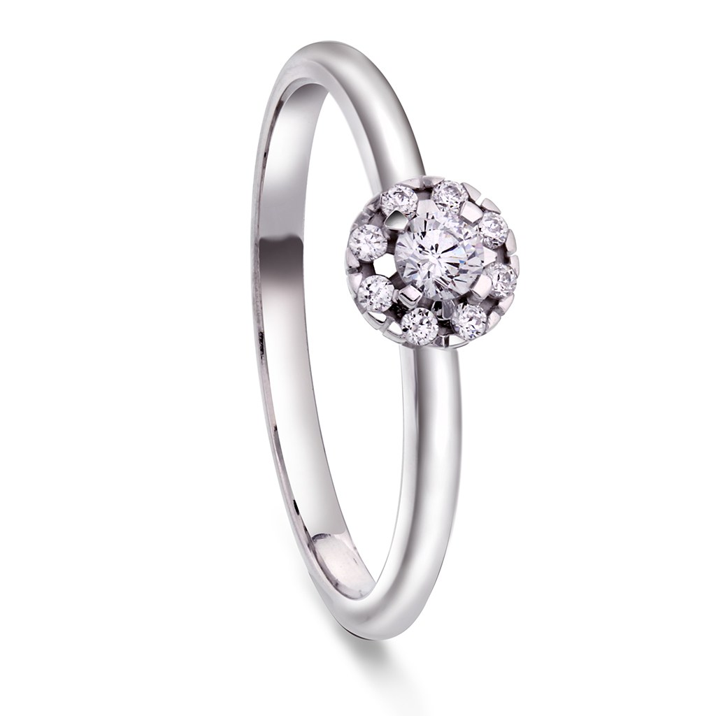 Moments by Pan Jewelry, Diamantring Bliss i 585 hvitt gull 0,20 CT | 2 mm bredde