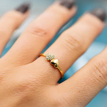 Bilde nummer 3 av Twinkle hearts ring i 925 forgylt sølv