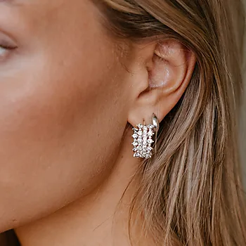 Bilde nummer 2 av Sprinkles øreringer i forsølvet messing med krystaller