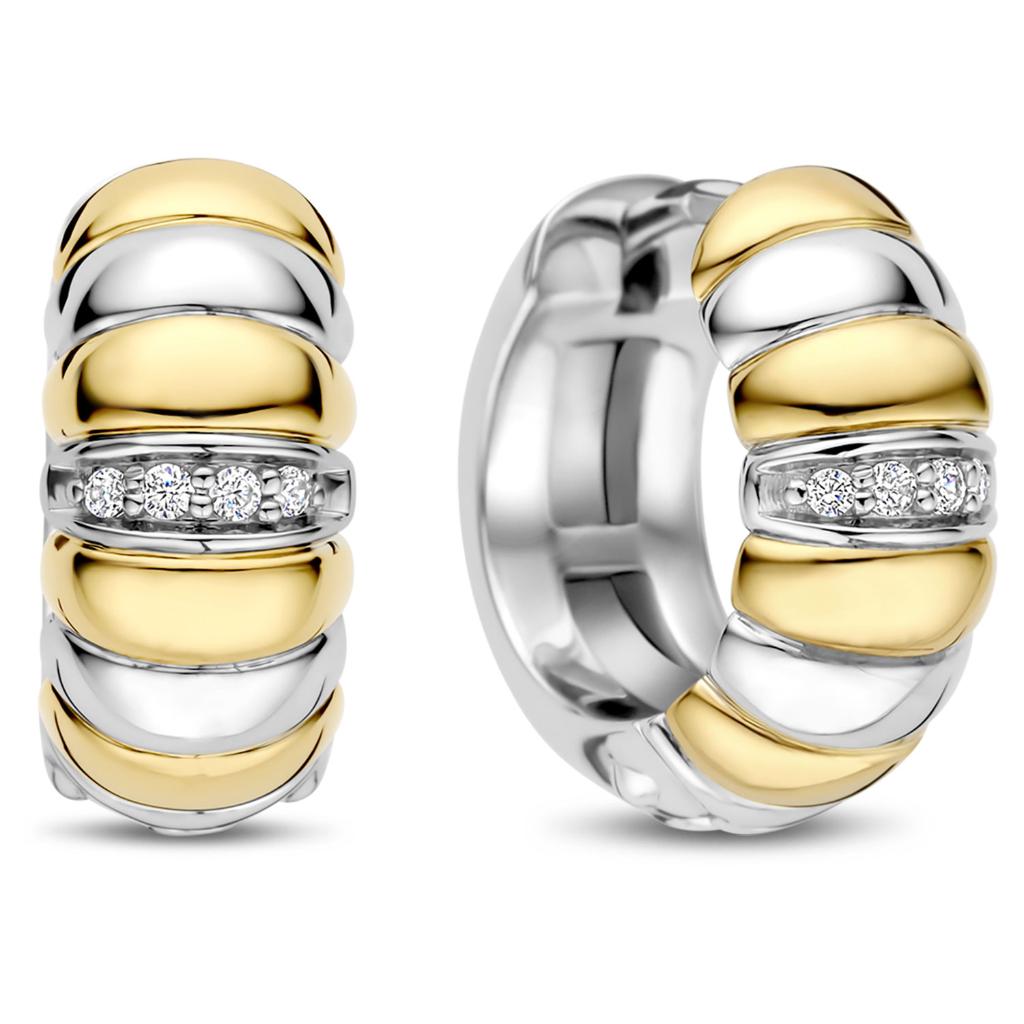 Øreringer i 925 flerfarget sølv med zirkonia