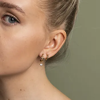Bilde nummer 2 av Sparkle øredobber i 925 forgylt sølv med zirkonia