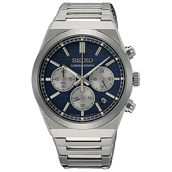 Seiko, Basic Herreklokke i stål med lenke og kronograf