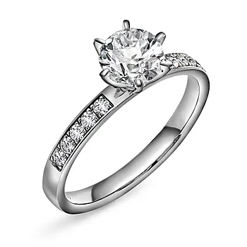 The crown LAB diamantring i 585 hvitt gull 1,20 c