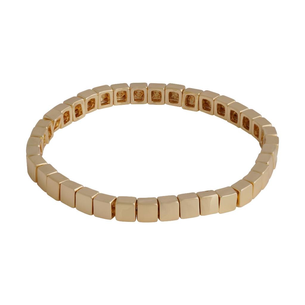 Brick armbånd i forgylt messing med strikk