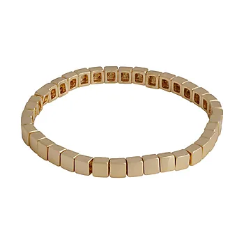 Brick armbånd i forgylt messing med strikk