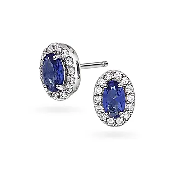 Pan Jewelry, Athens Charm øredobber i 925 sølv med blå zirkonia
