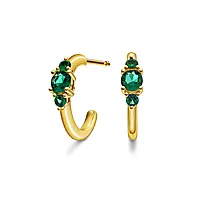 Pan Jewelry, Rio Radiance øredobber i forgylt 925 sølv med grønn zirkonia