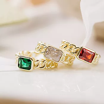 Bilde nummer 3 av Pan Jewelry, Ring i forgylt 925 sølv med orange zirkonia