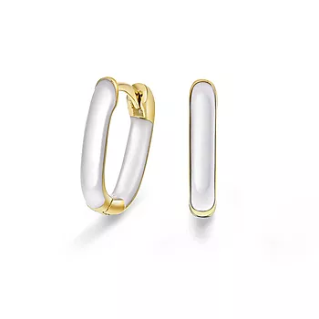 Pan Jewelry, Emanuella hvite øreringer i 925 forgylt sølv