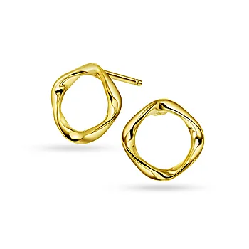 Pan Jewelry, Bølge øredobber i 925 forgylt sølv