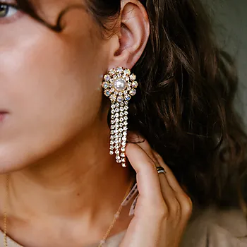 Bilde nummer 2 av Imagine øredobber i forgylt messing med perle