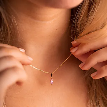Bilde nummer 2 av Pan Jewelry, Anheng i 585 gult gull med lys rosa zirkonia