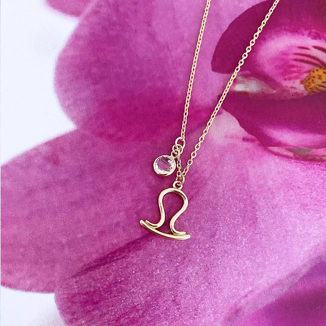 Bilde nummer 4 av Pan Jewelry, Smykke i 925 forgylt sølv med zirkonia og horoskop Vekten