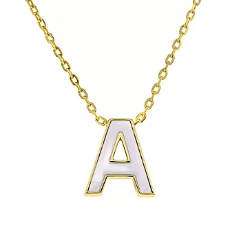 Pan Jewelry, Bokstavsmykke i forgylt 925 sølv med hvit emalje