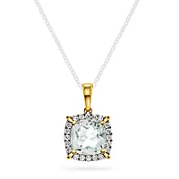 Bilde nummer 6 av Siena diamantanheng i 585 gult gull 0,18 ct med grønn ametyst