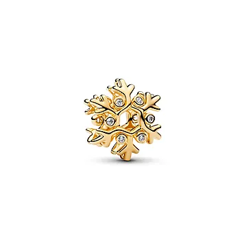 Charms i forgylt med snøfnugg