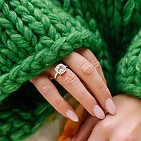 Bilde nummer 5 av Siena diamantring i 585 gull 0,27 ct med grønn ametyst