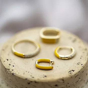 Bilde nummer 3 av Pan Jewelry, Emanuella gule øreringer i 925 forgylt sølv