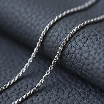 Bilde nummer 2 av Pan Jewelry, Cordel kjede i rhodinert 925 sølv 2 mm, 45 cm
