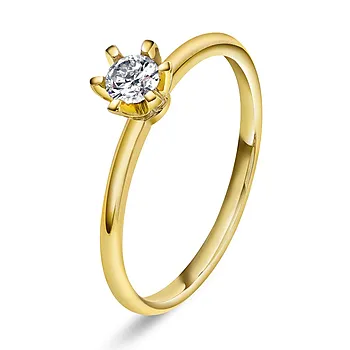 Vida diamantring i 585 gult gull 0,25 ct