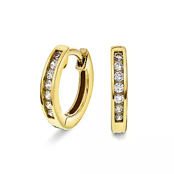 Pan Jewelry, Øreringer i 925 forgylt sølv med zirkonia