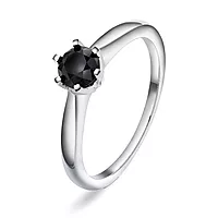 Olivia diamantring i 585 hvitt gull med sort diamant 0,50 ct
