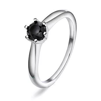 Olivia diamantring i 585 hvitt gull med sort diamant 0,50 ct