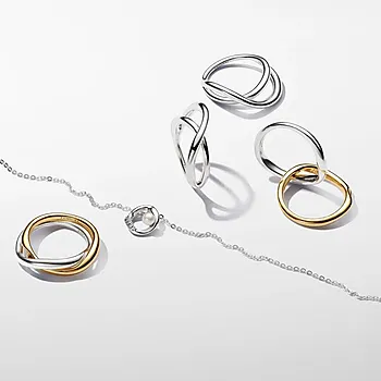 Bilde nummer 3 av Pandora Essence, Ring i 925 flerfarget sølv med flettet bånd
