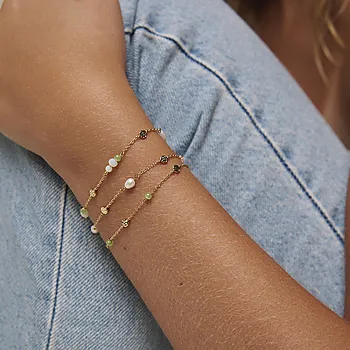 Bilde nummer 3 av Fairy armbånd i 925 forgylt sølv med grønn zirkonia