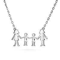 Familiesmykke i 925 sølv med mødre og to sønner