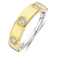 Ring i 925 forgylt sølv med zirkonia