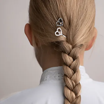 Bilde nummer 2 av Hårnål i 830 oksidert sølv med rosa sten