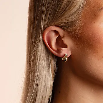 Bilde nummer 2 av Bennet øredobber i forgylt messing med zirkonia