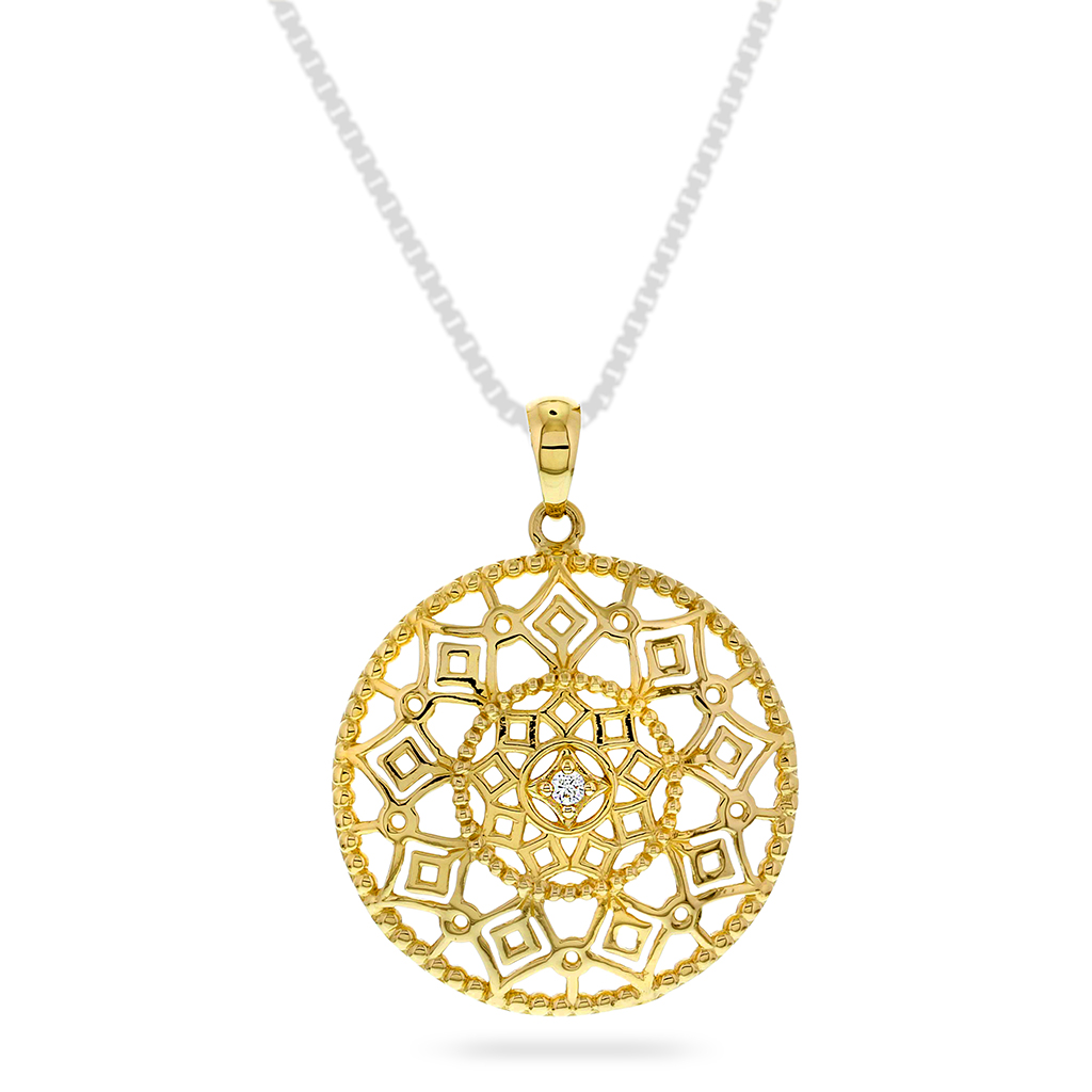 Pan Jewelry, Anheng i 585 gult gull med zirkonia