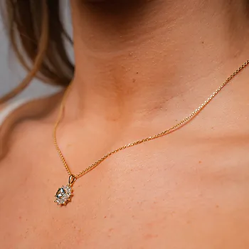 Bilde nummer 3 av Anker kjede i 585 gult gull med diamantslip