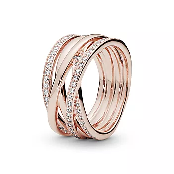 Pandora Timeless, Ring i 925 rosèforgylt sølv med zirkonia