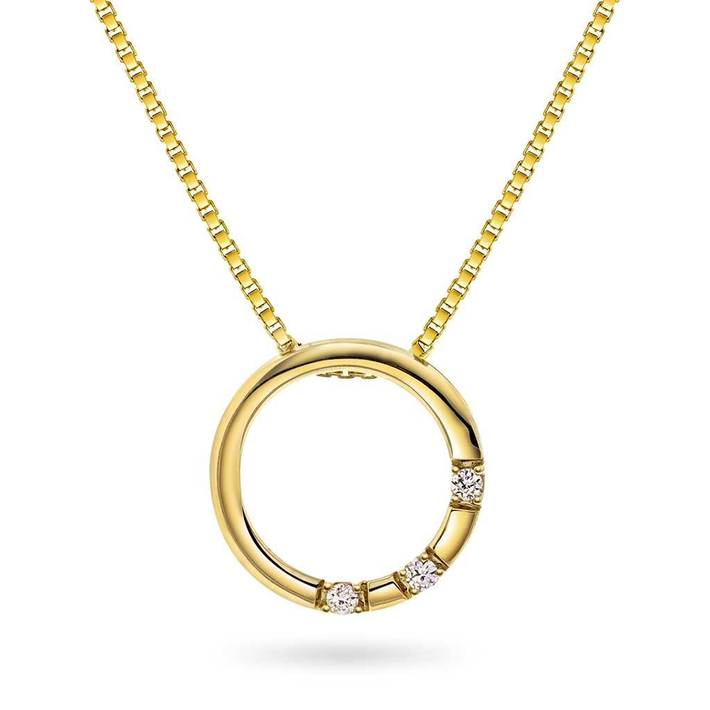 Hedda smykke i 375 gult gull med diamanter 0,06 ct