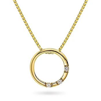 Hedda smykke i 375 gult gull med diamanter 0,06 ct