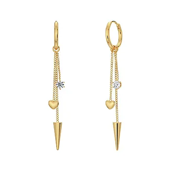 Peak øreringer i forgylt stål