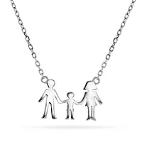 Familiesmykke i 925 sølv med mor, far og sønn