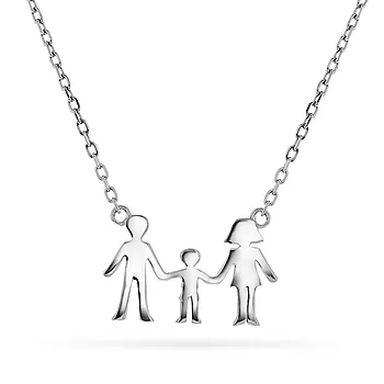 Familiesmykke i 925 sølv med mor, far og sønn
