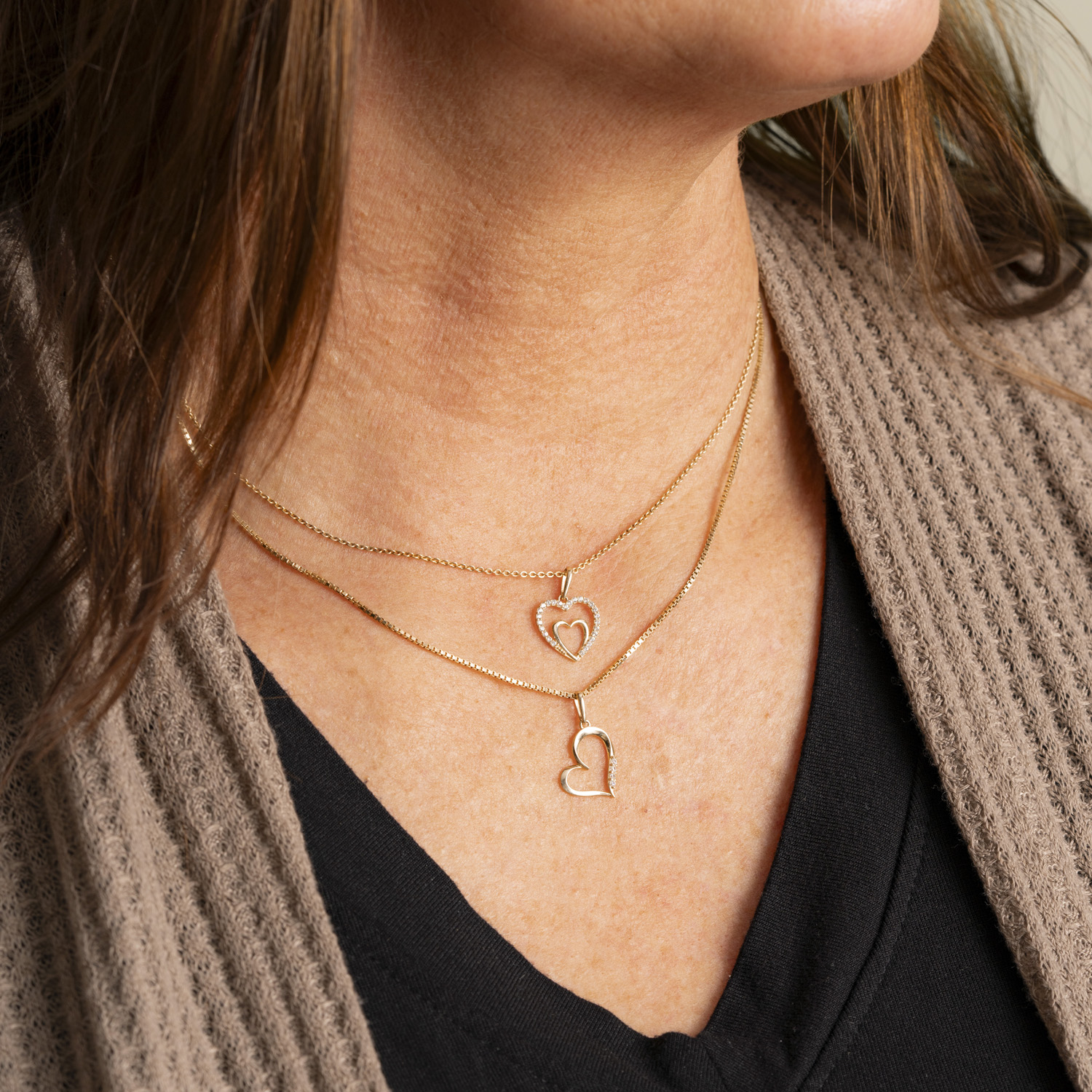 Bilde nummer 2 av Pan Jewelry, Anheng i 585 gult gull med hjerte og zirkonia