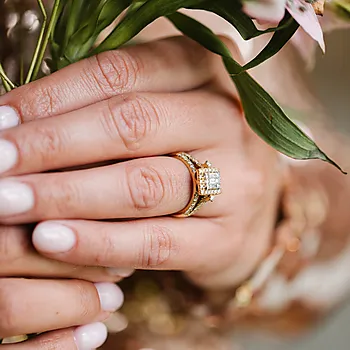 Bilde nummer 3 av Elizabeth diamantring i 585 gult gull 1,00 ct