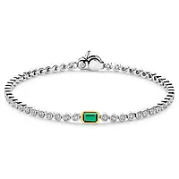 Ti Sento, Armbånd i 925 sølv med zirkonia og grønn syntetisk krystall