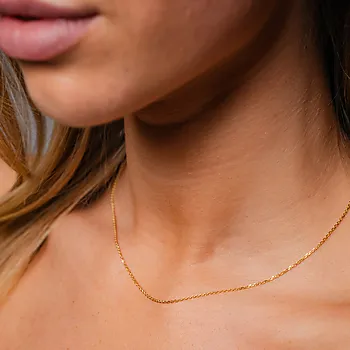 Bilde nummer 2 av Anker kjede i 585 gult gull med diamantslip