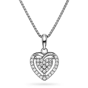 Pan Jewelry, Smykke i 925 sølv med hjerte og zirkonia