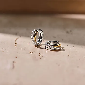 Bilde nummer 3 av Øreringer i 925 flerfarget sølv med zirkonia