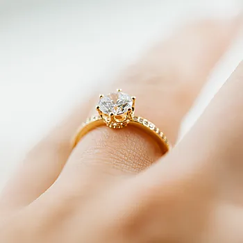 Bilde nummer 2 av Pandora Moments, Ring i 925 forgylt sølv med zirkonia