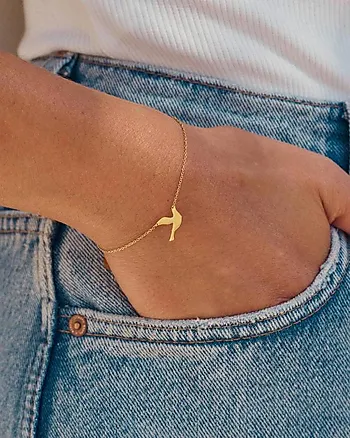 Bilde nummer 2 av Dove armbånd i forgylt stål med due