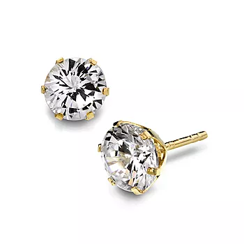 Pan Jewelry, Øredobber i 585 gult gull med zirkonia